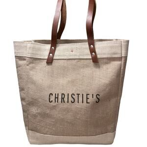 Christie's Apolis Global Citizen Beige/Brown Jute Tote Bag